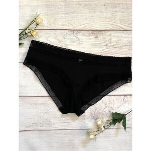 Victoria Secret Black Lace Trim Hiphugger Panty